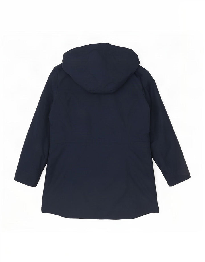 Michael Kors Womens Hooded Parka Jacket UK 18 XL Navy Blue Polyester