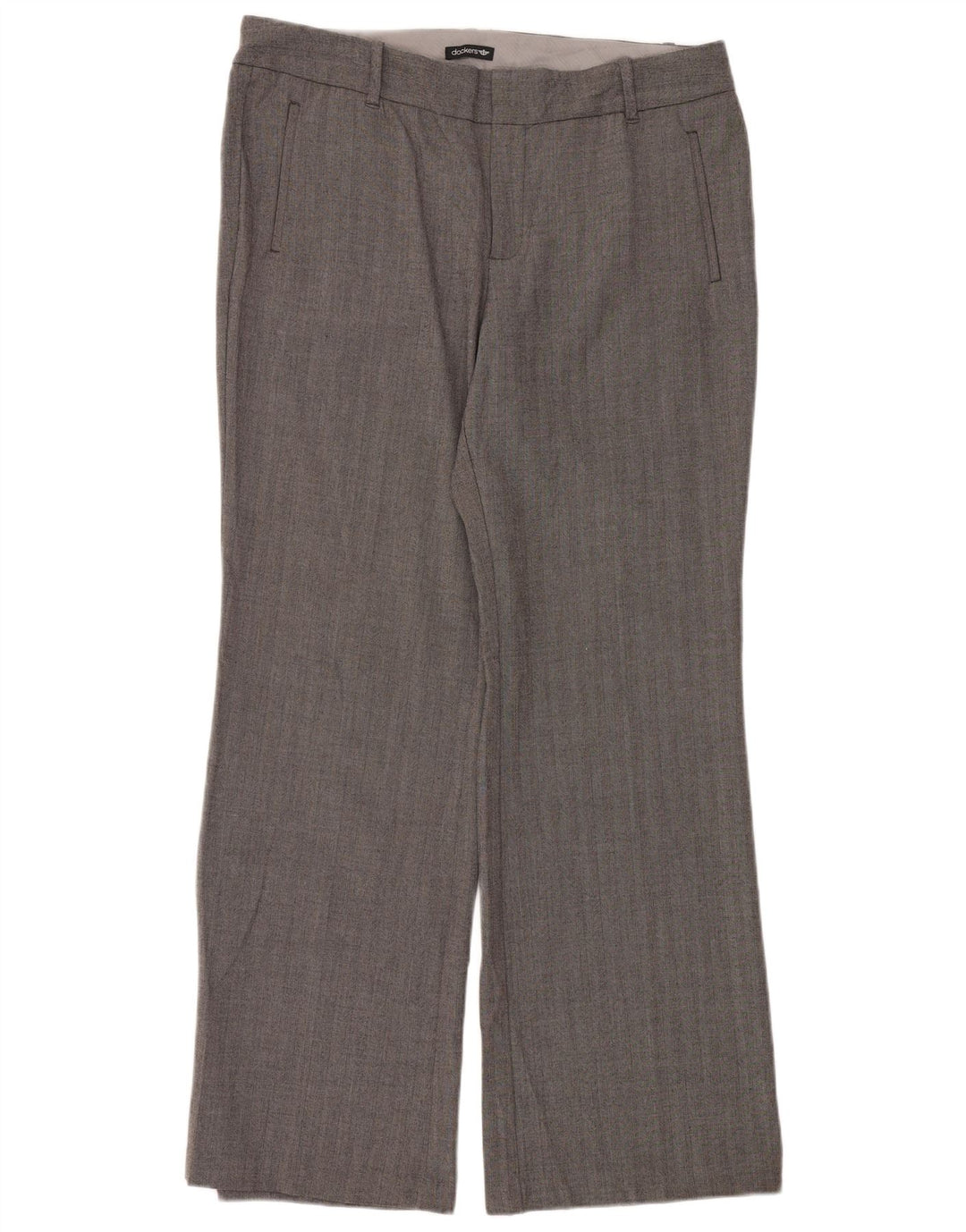 Dockers Womens Bootcut Casual Trousers US 16 XL W38 L34 Grey Herringbone