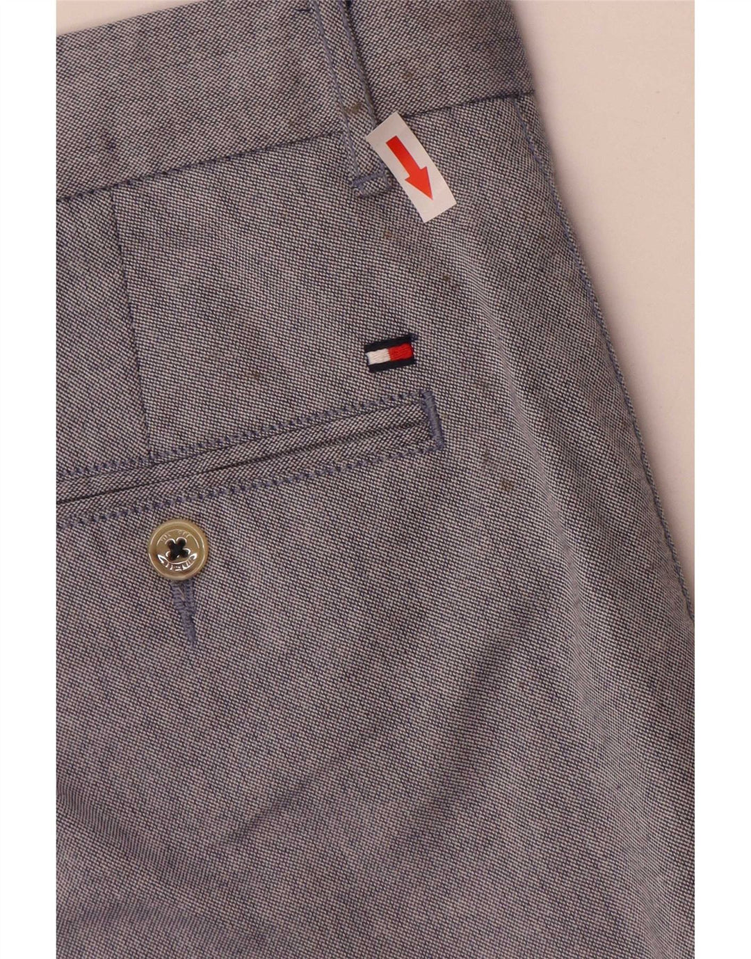 Tommy Hilfiger Mens Regular Chino Shorts W34 Large Blue Cotton