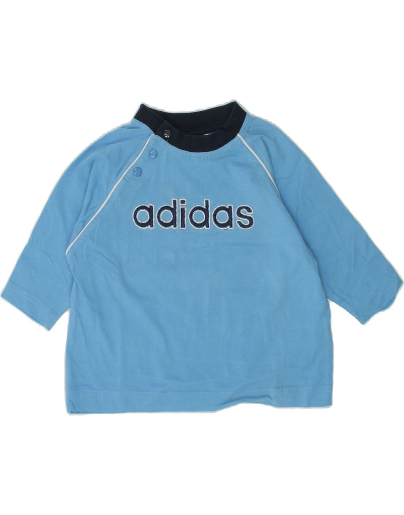 ADIDAS Baby Boys Graphic Sweatshirt Jumper 12-18 Months Blue Cotton | Vintage Adidas | Thrift | Second-Hand Adidas | Used Clothing | Messina Hembry 