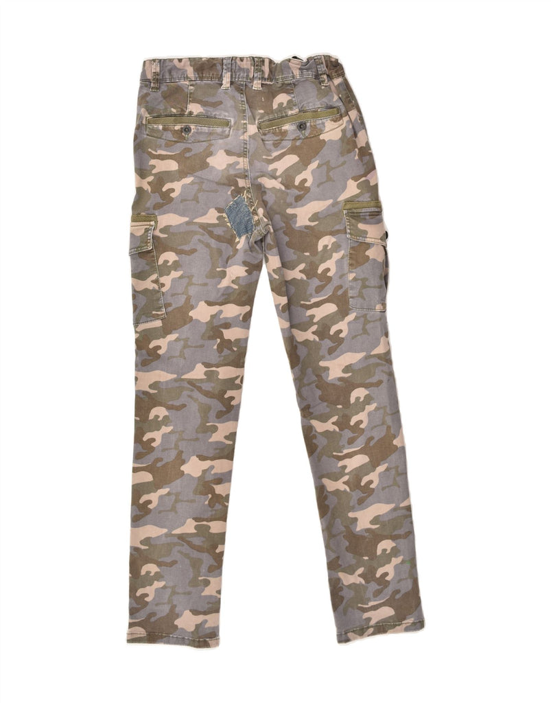 BENETTON Boys Slim Cargo Trousers 13-14 Years 3XL W30 L30 Brown Camouflage | Vintage Benetton | Thrift | Second-Hand Benetton | Used Clothing | Messina Hembry 