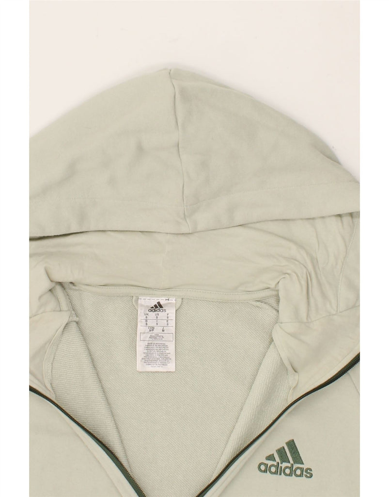 ADIDAS Mens Zip Hoodie Sweater Small Green Colourblock Cotton Vintage Adidas and Second-Hand Adidas from Messina Hembry 