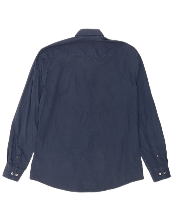 French Connection Mens Shirt Large Navy Blue Cotton