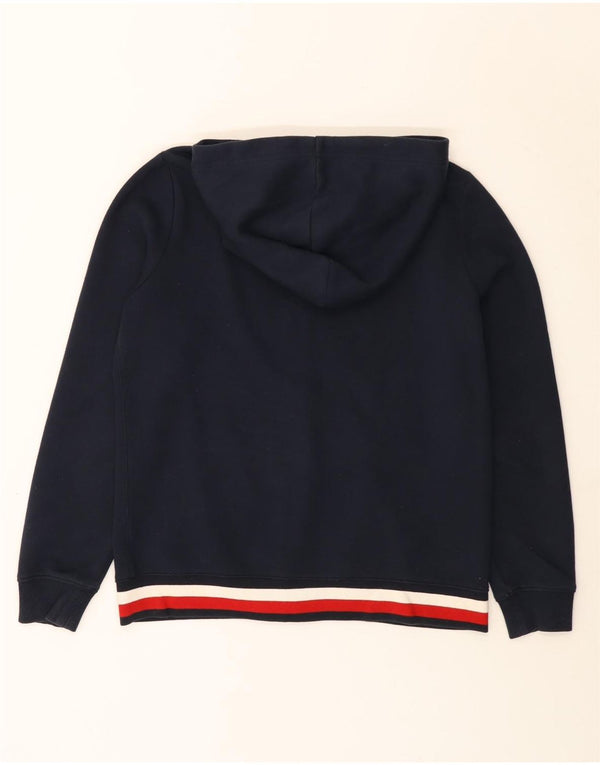 Tommy Hilfiger Womens Zip Hoodie Sweater UK 16 Large Navy Blue Colourblock