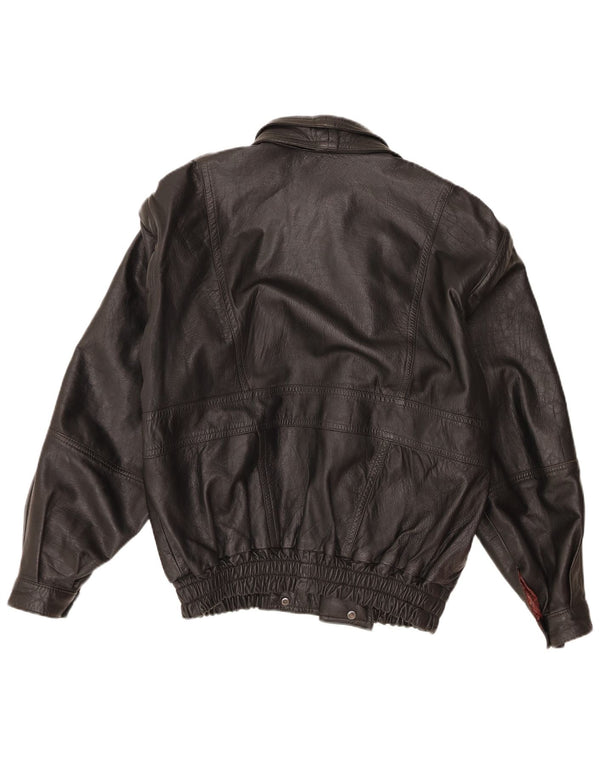 Vintage Mens Leather Jacket UK 36 Small Black