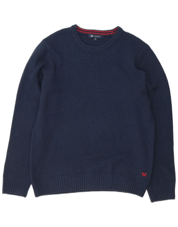 Crew Clothing Mens Crew Neck Jumper Sweater Large Navy Blue Acrylic