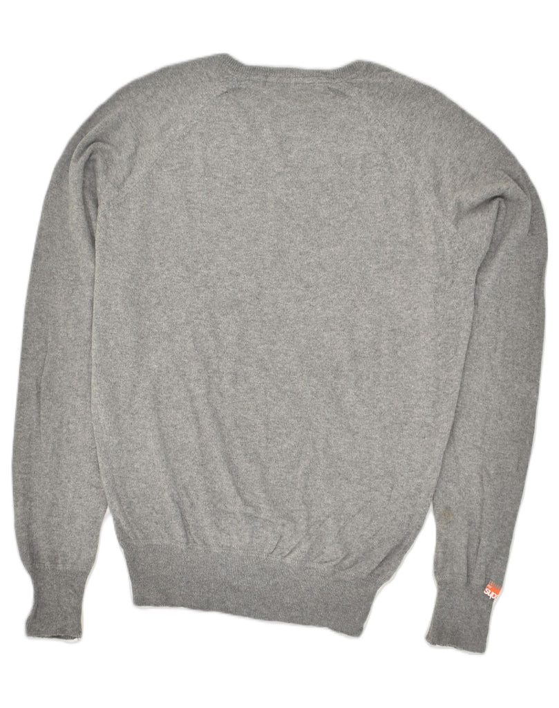 SUPERDRY Mens Slim Fit V-Neck Jumper Sweater Medium Grey Cotton | Vintage Superdry | Thrift | Second-Hand Superdry | Used Clothing | Messina Hembry 