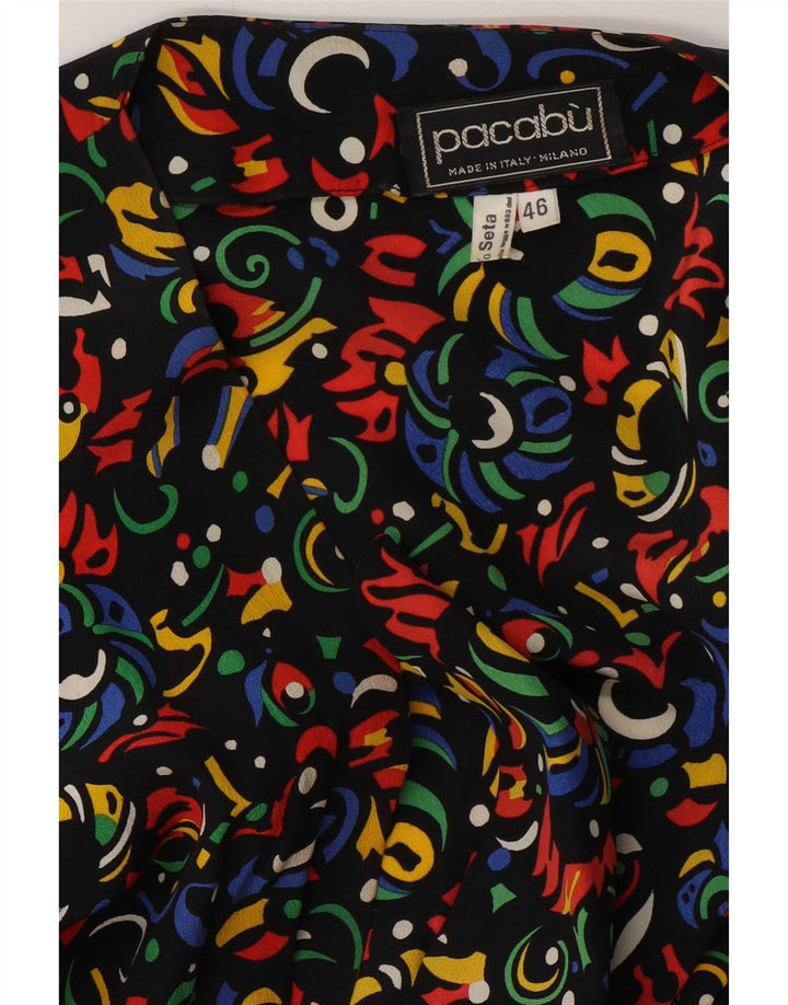 Vintage Womens Sheath Dress IT 46 Large Multicoloured Geometric Silk
