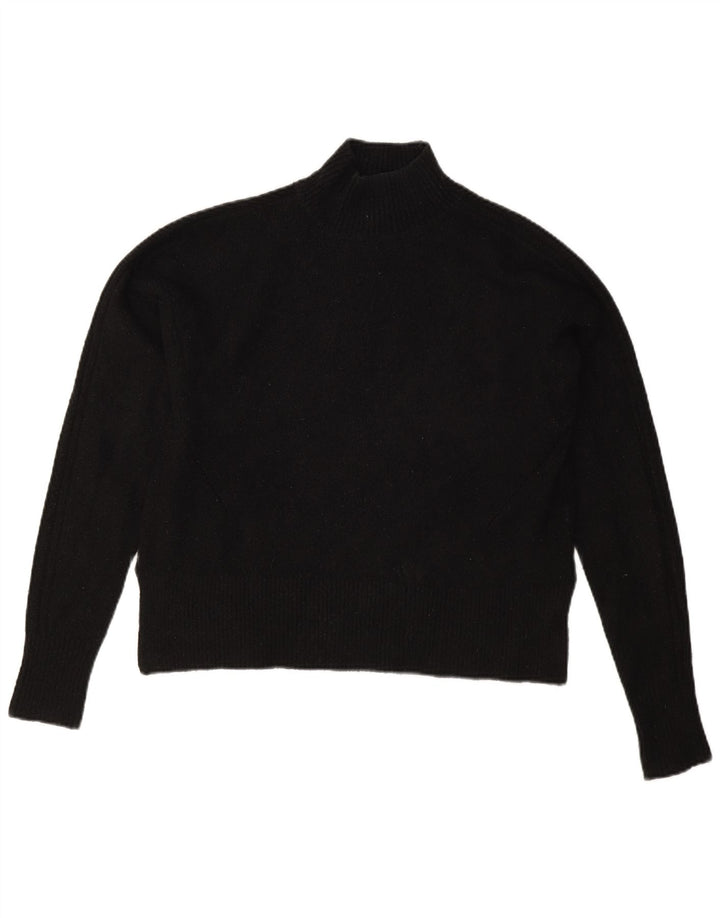 Jack Wills Womens Oversized Turtle Neck Jumper Sweater UK 8 Small Black