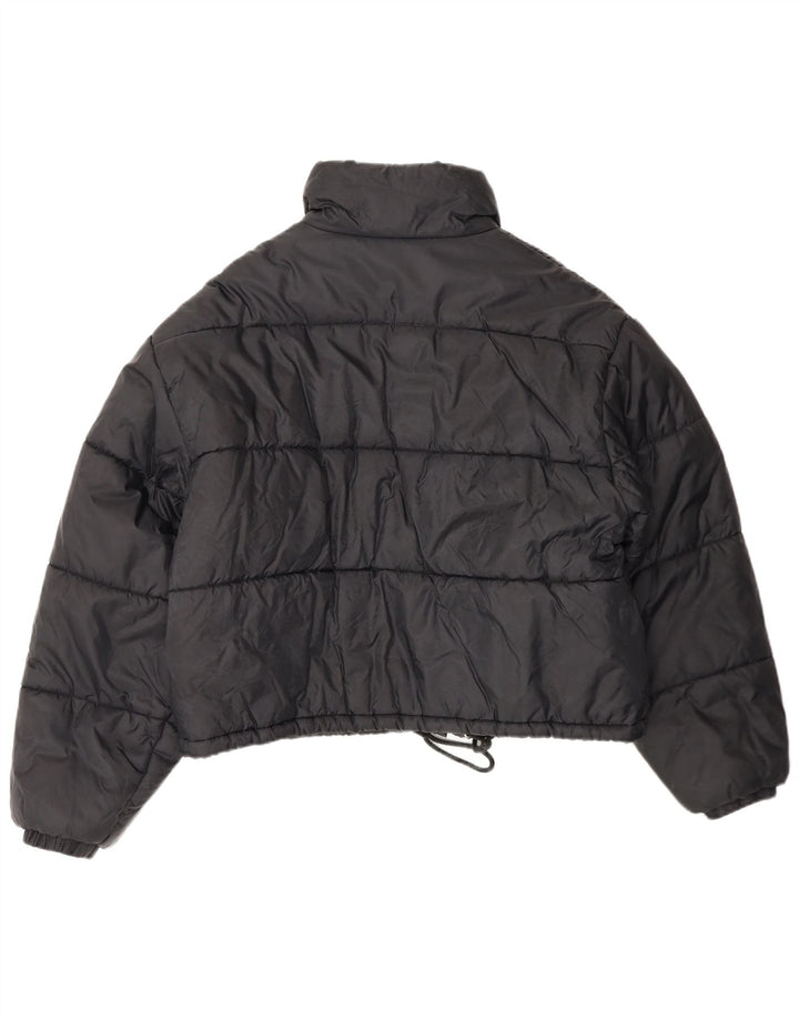 Sisley Womens Crop Oversized Padded Jacket UK 14 Medium Black Polyamide