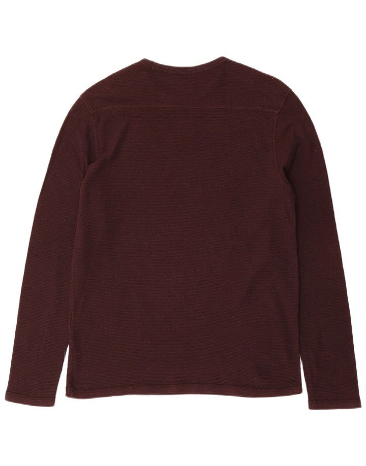 All Saints Mens Top Long Sleeve Medium Brown Cotton