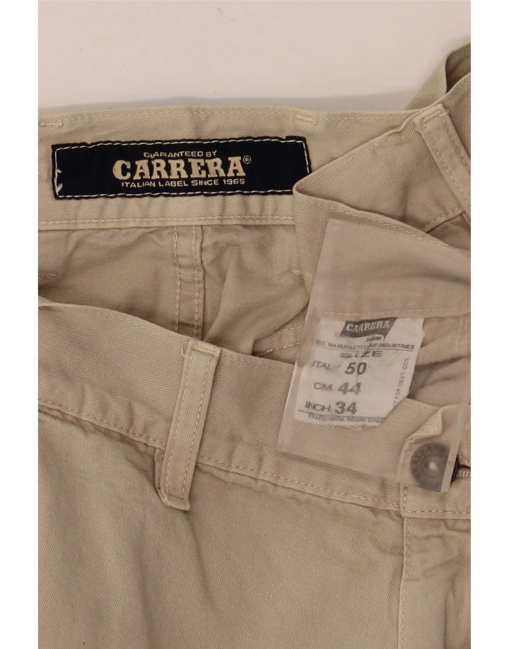 Carrera Mens Cargo Shorts IT 50 Large W34  Beige Cotton