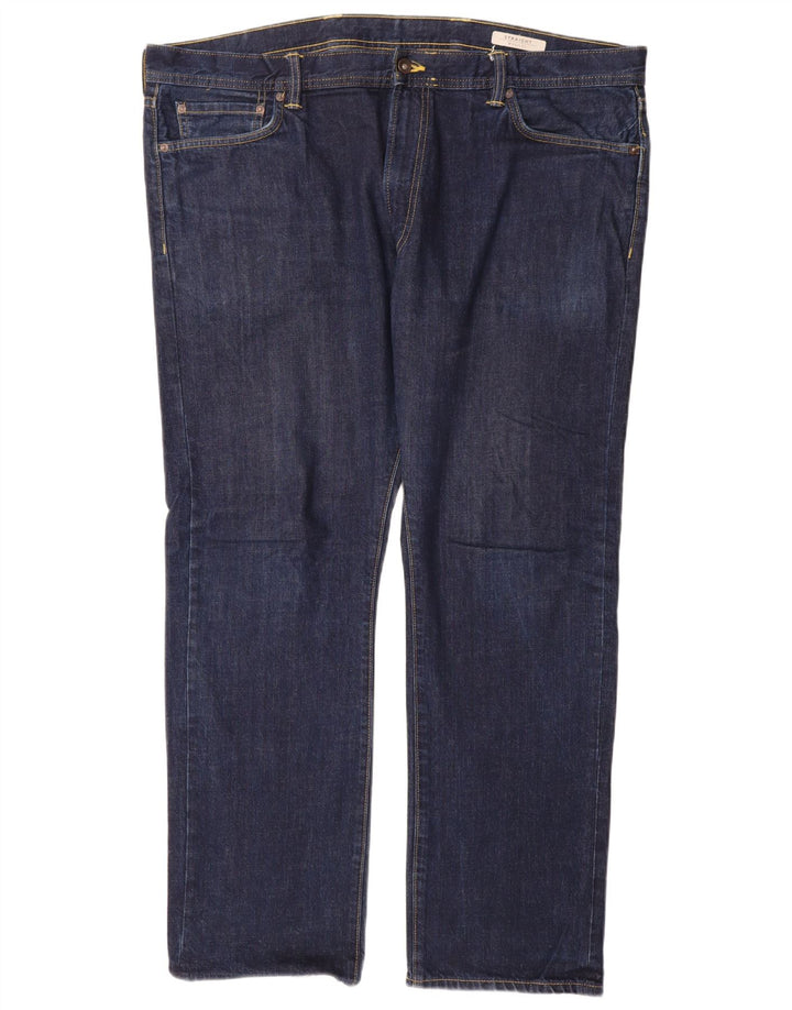 Marks & Spencer Mens Straight Jeans W42 L31 Navy Blue Cotton