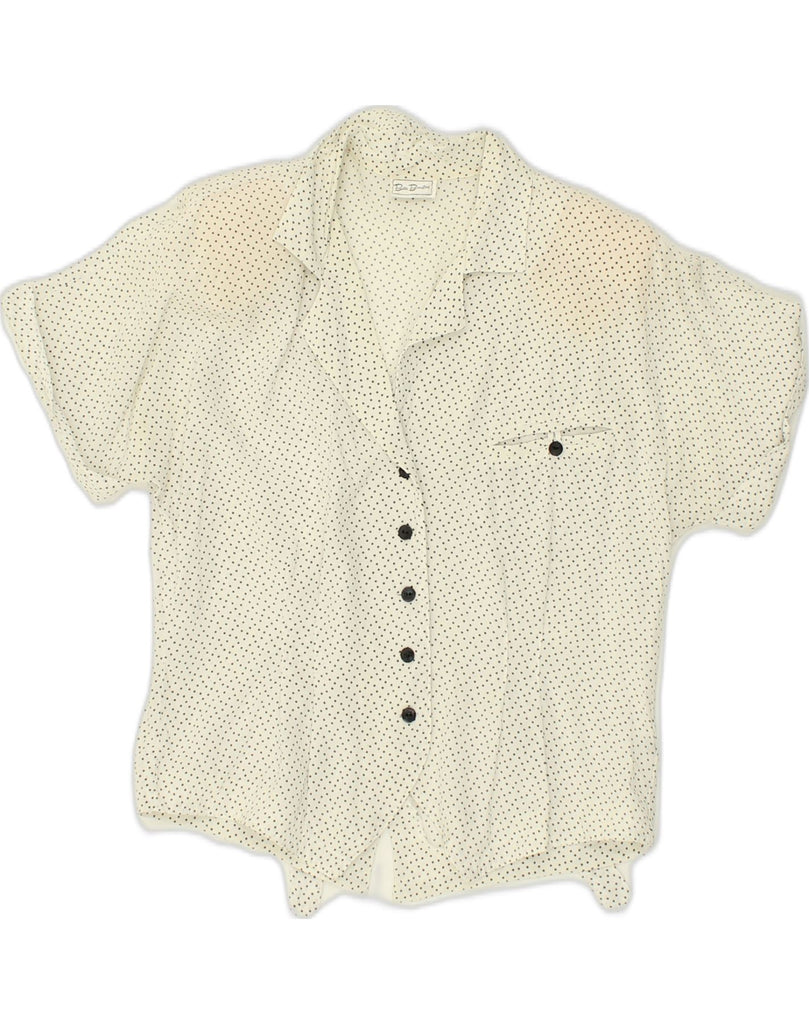 BETTY BARCLAY Womens Shirt Blouse UK 12 Medium White Spotted | Vintage Betty Barclay | Thrift | Second-Hand Betty Barclay | Used Clothing | Messina Hembry 