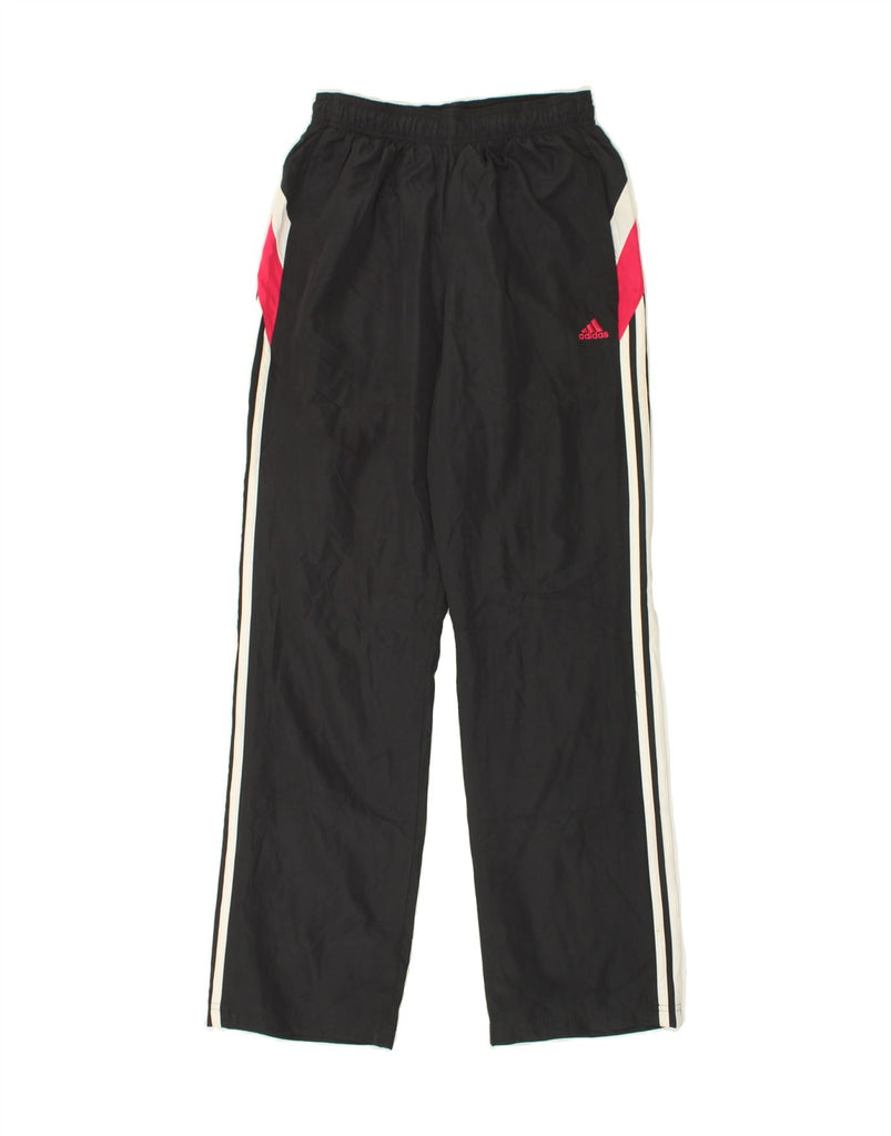 ADIDAS Boys Tracksuit Trousers 15-16 Years Black Striped Polyester | Vintage Adidas | Thrift | Second-Hand Adidas | Used Clothing | Messina Hembry 