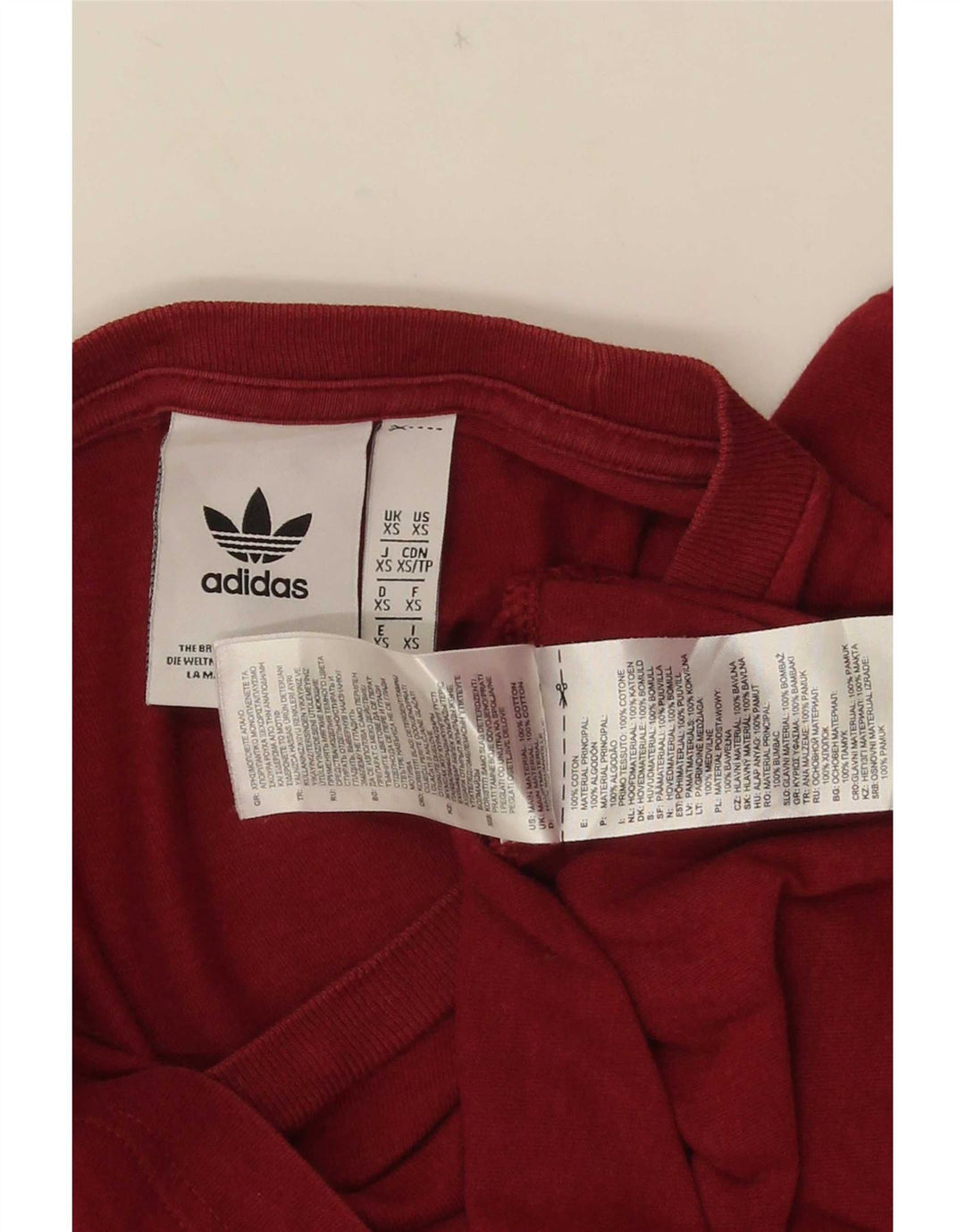 Adidas Mens T-Shirt Top XS Red Cotton