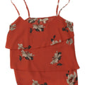 Oasis Womens Tiered Cami Top UK 8 Small Red Floral Polyester
