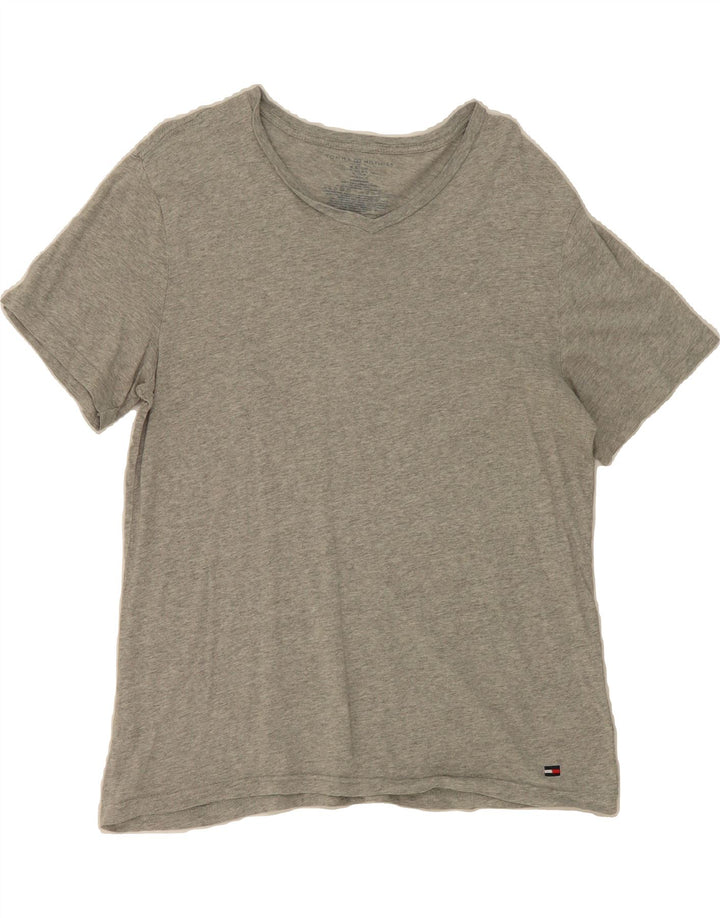 TOMMY HILFIGER Womens T-Shirt Top UK 14 Medium Grey Cotton Vintage Tommy Hilfiger and Second-Hand Tommy Hilfiger from Messina Hembry 