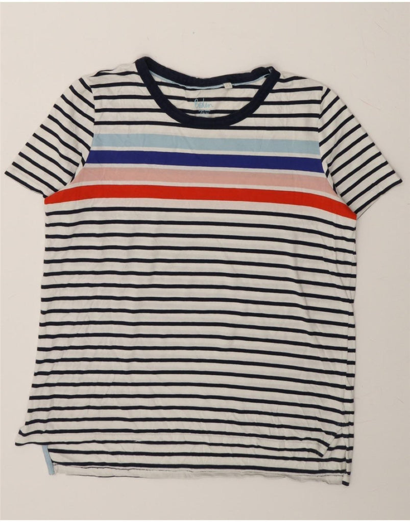 BODEN Womens T-Shirt Top UK 12 Medium Navy Blue Striped Cotton Vintage Boden and Second-Hand Boden from Messina Hembry 