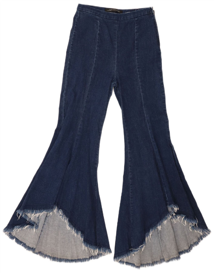 Zara Womens Flared Jeans XS W24 L29 Navy Blue