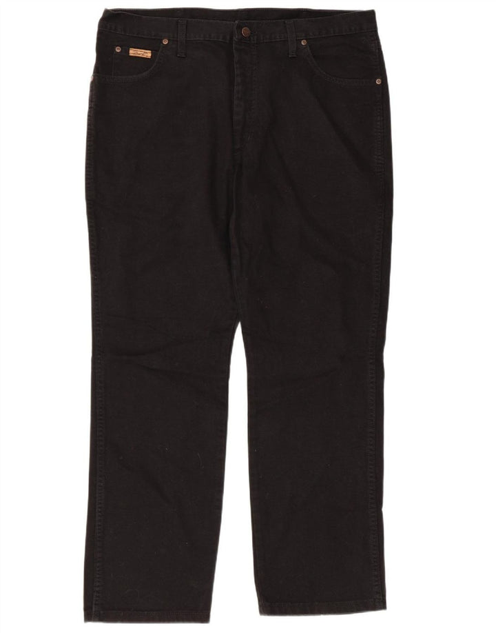 WRANGLER Mens Texas Straight Jeans W40 L30 Black Cotton