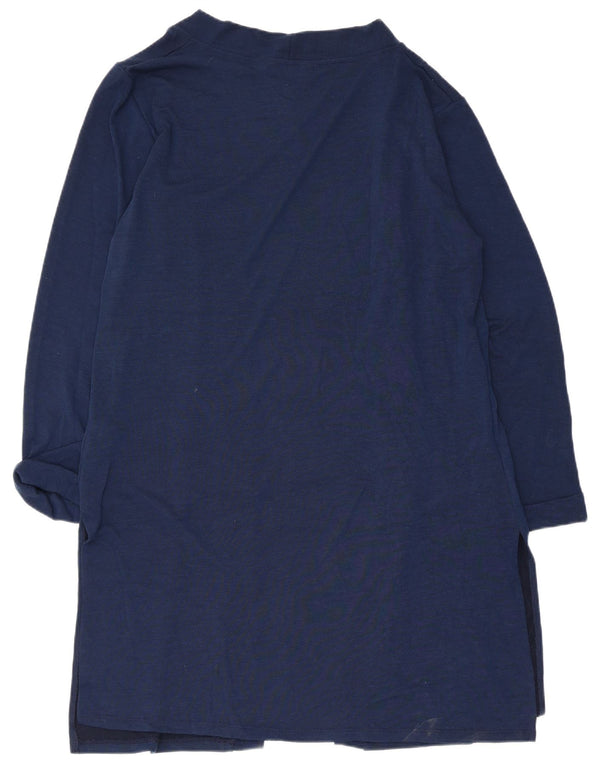Lipsy Womens Longline Cardigan Top UK 14 Large Navy Blue Polyester