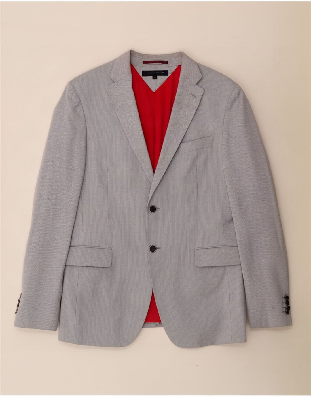 Tommy Hilfiger Mens 2 Button Blazer Jacket IT 50 Large Grey Pinstripe