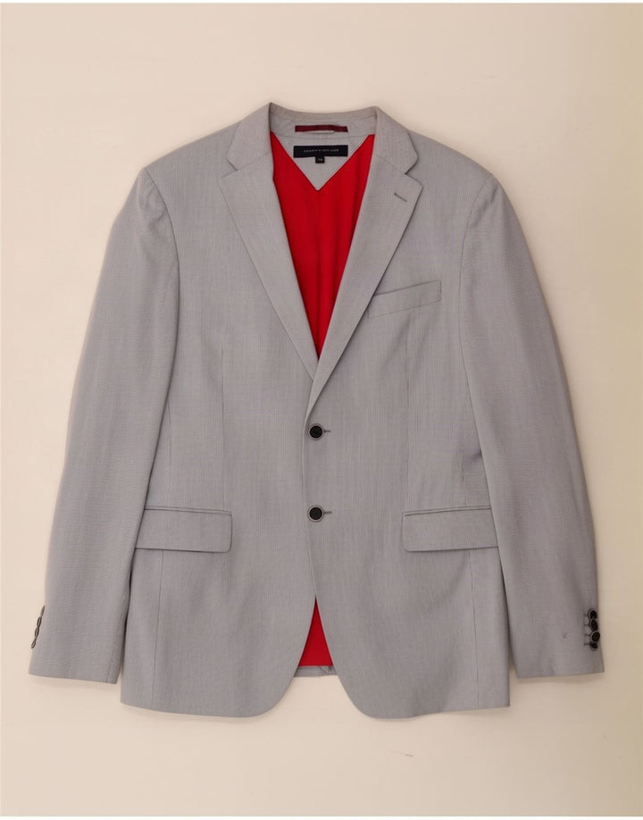 Tommy Hilfiger Mens 2 Button Blazer Jacket IT 50 Large Grey Pinstripe