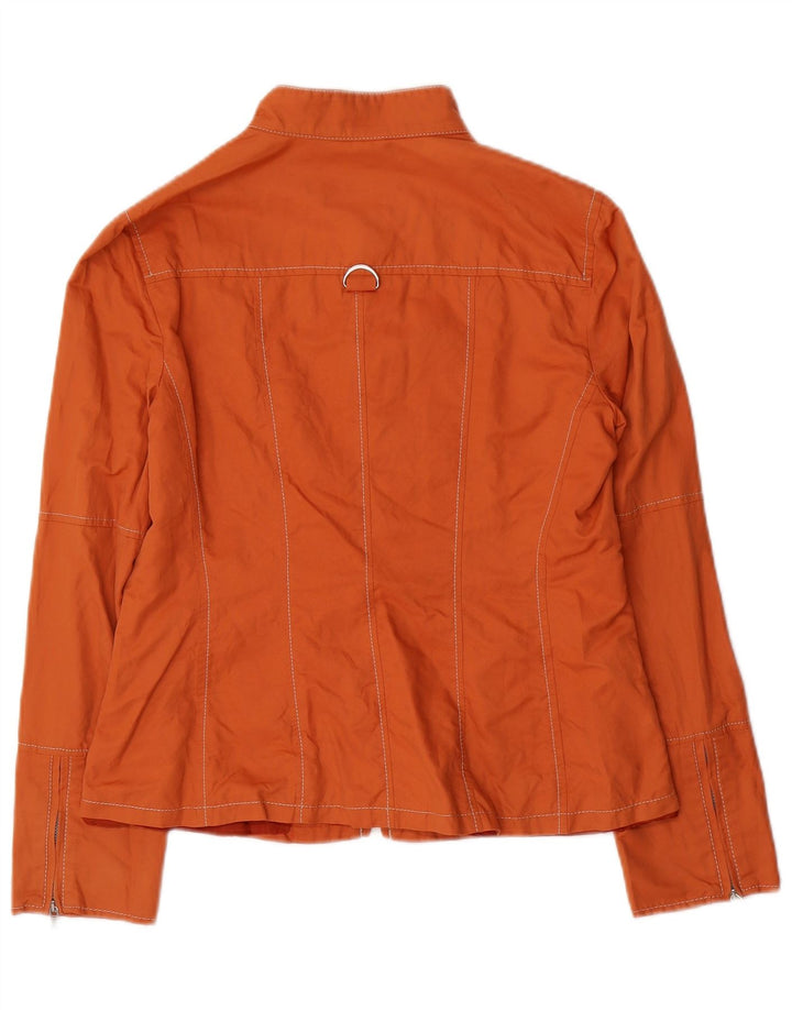 Marella Womens Bomber Jacket UK 12 Medium  Orange Cotton