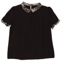 Oasis Womens Blouse Top UK 12 Medium Black Animal Print