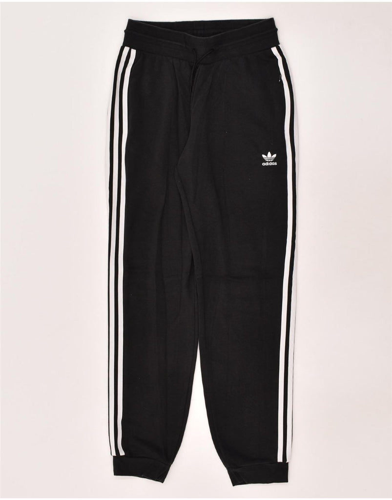 ADIDAS Womens Tracksuit Trousers Joggers UK 10 Small Black Cotton | Vintage Adidas | Thrift | Second-Hand Adidas | Used Clothing | Messina Hembry 