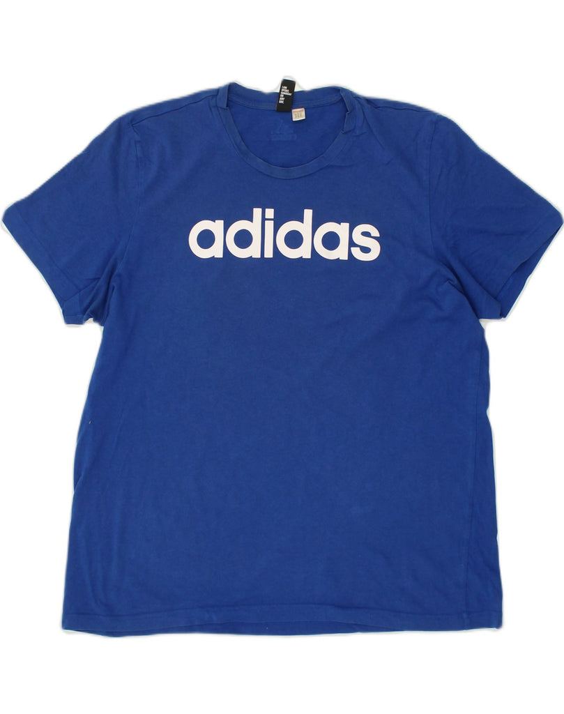 ADIDAS Mens Graphic T-Shirt Top Large Navy Blue Cotton | Vintage Adidas | Thrift | Second-Hand Adidas | Used Clothing | Messina Hembry 