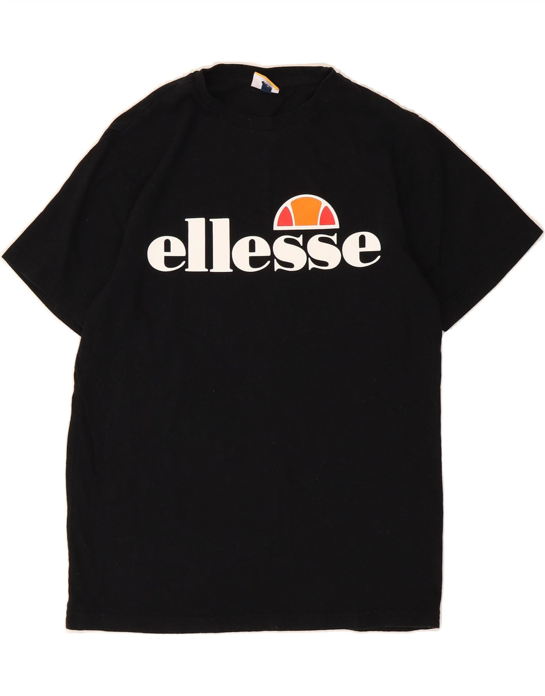 ELLESSE Womens Oversized Graphic T-Shirt Top UK 10 Small Black Cotton Vintage Ellesse and Second-Hand Ellesse from Messina Hembry 