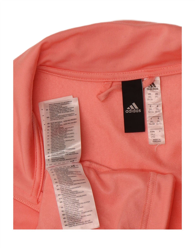 ADIDAS Womens Tracksuit Top Jacket UK 24/26 2XL Pink Colourblock Polyester Vintage Adidas and Second-Hand Adidas from Messina Hembry 