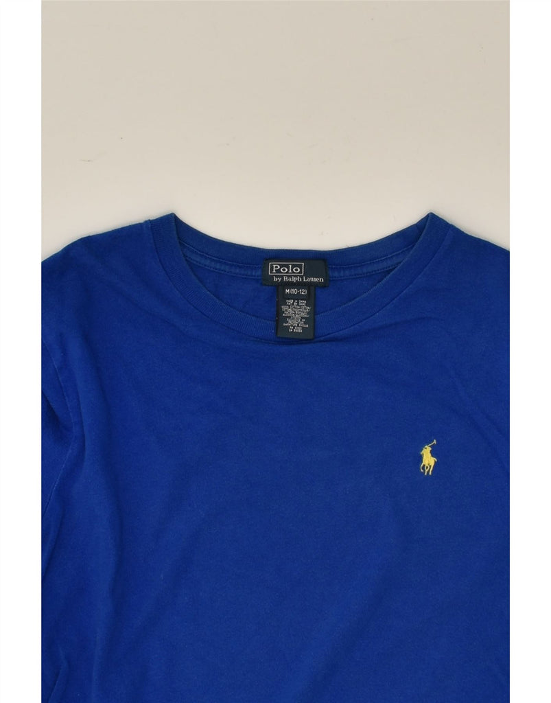 POLO RALPH LAUREN Boys Top Long Sleeve 10-11 Years Medium Blue Cotton | Vintage Polo Ralph Lauren | Thrift | Second-Hand Polo Ralph Lauren | Used Clothing | Messina Hembry 