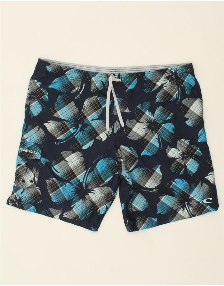 O'NEILL Mens Swimming Shorts XL Navy Blue Floral Polyester Vintage O'Neill and Second-Hand O'Neill from Messina Hembry 