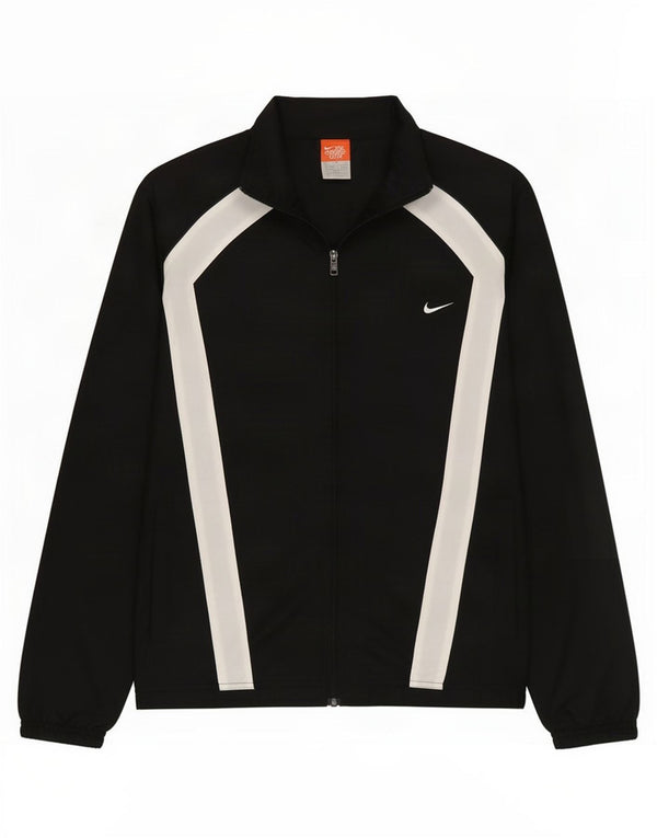 Nike Mens Tracksuit Top Jacket UK 38/40 Medium Black Colourblock Nylon