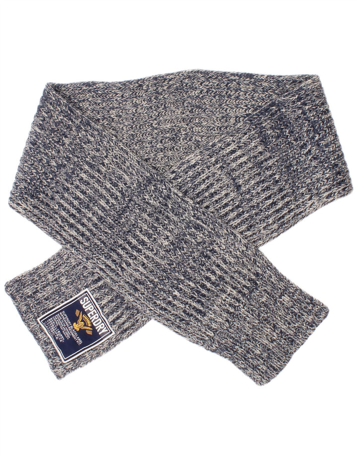 Superdry Mens Knit Rectangle Scarf One Size Blue Flecked