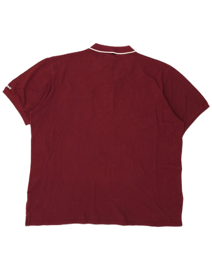 Ellesse Mens Polo Shirt 2XL Burgundy Cotton