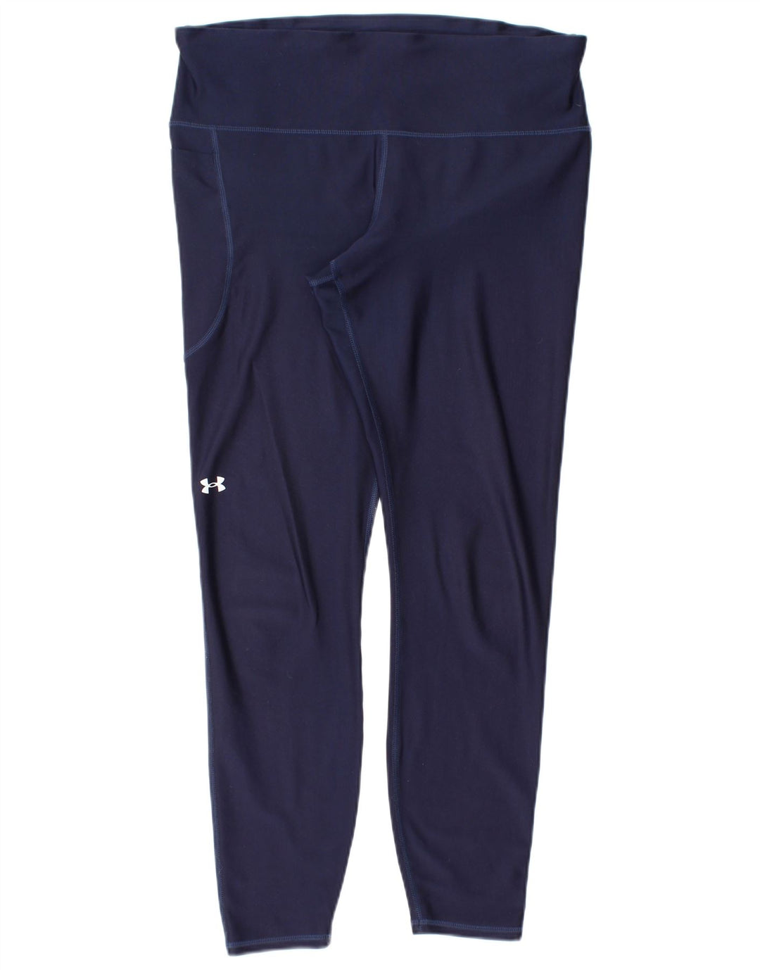 Under Armour Womens Leggings UK 14 Large Navy Blue
