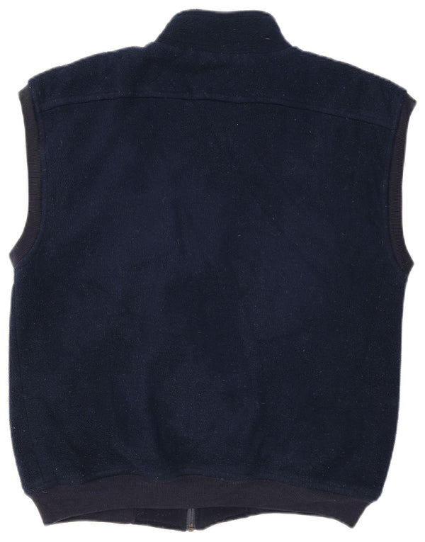 Conte of Florence Mens Fleece Gilet UK 40 Large Navy Blue