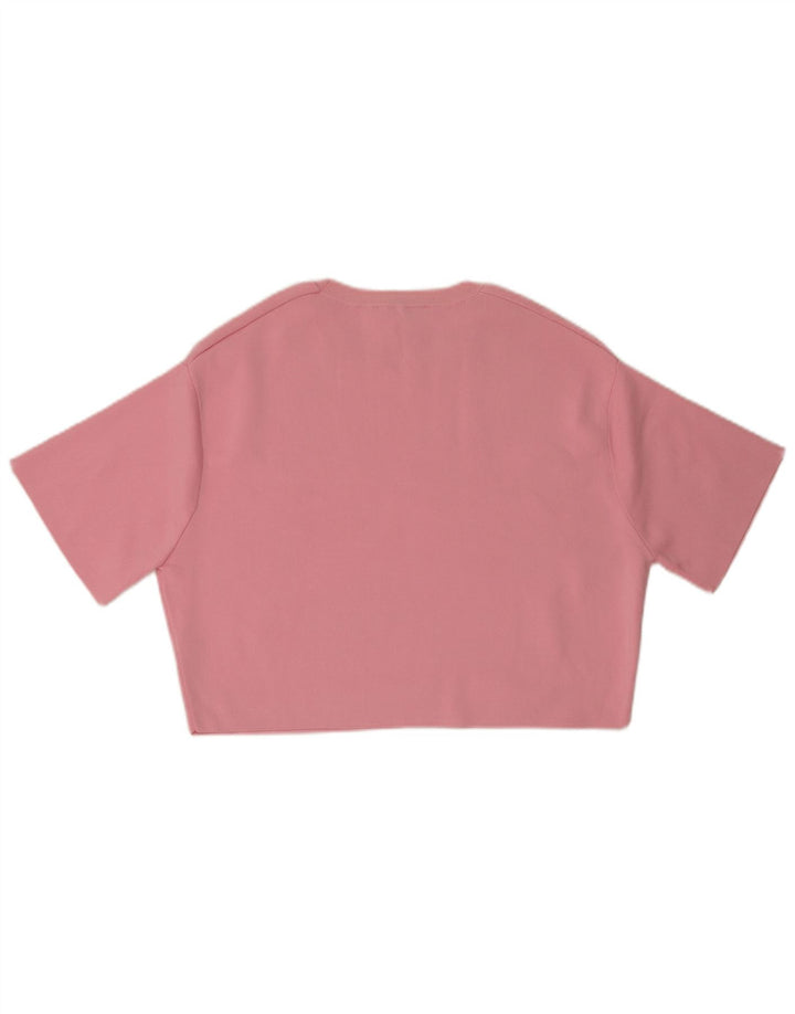 Zara Womens Crop Top UK 14 Medium Pink Nylon