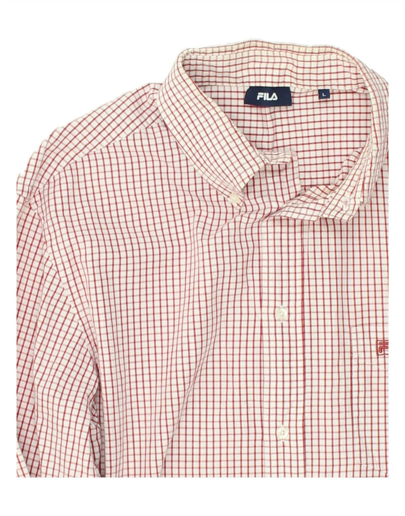 FILA Mens Shirt Large Red Check | Vintage Fila | Thrift | Second-Hand Fila | Used Clothing | Messina Hembry 