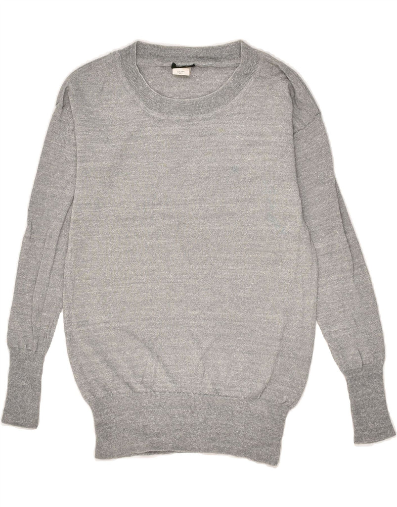 J. CREW Womens Crew Neck Jumper Sweater UK 2 2XS Grey Merino Wool | Vintage J. Crew | Thrift | Second-Hand J. Crew | Used Clothing | Messina Hembry 