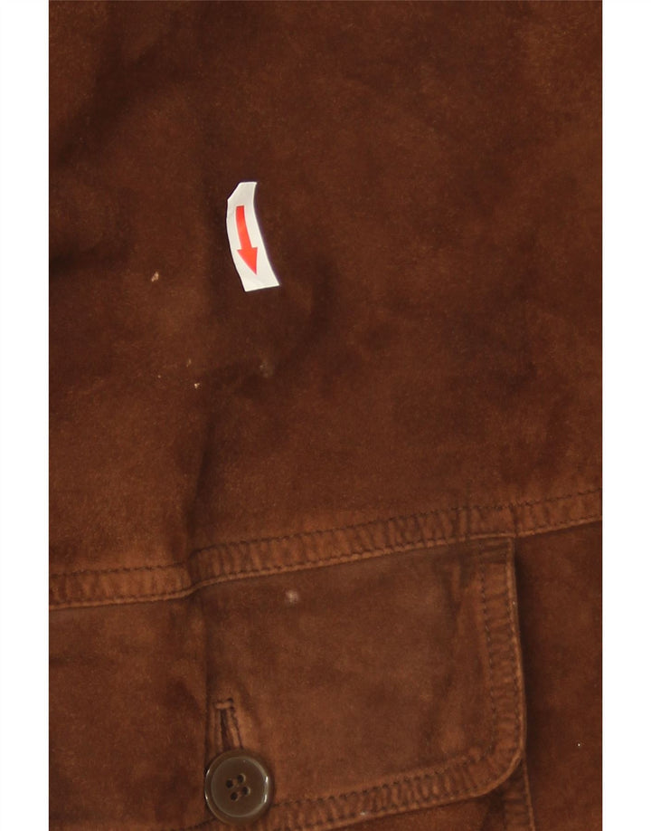 Conbipel Mens Suede Bomber Jacket IT 48 Medium Brown Leather