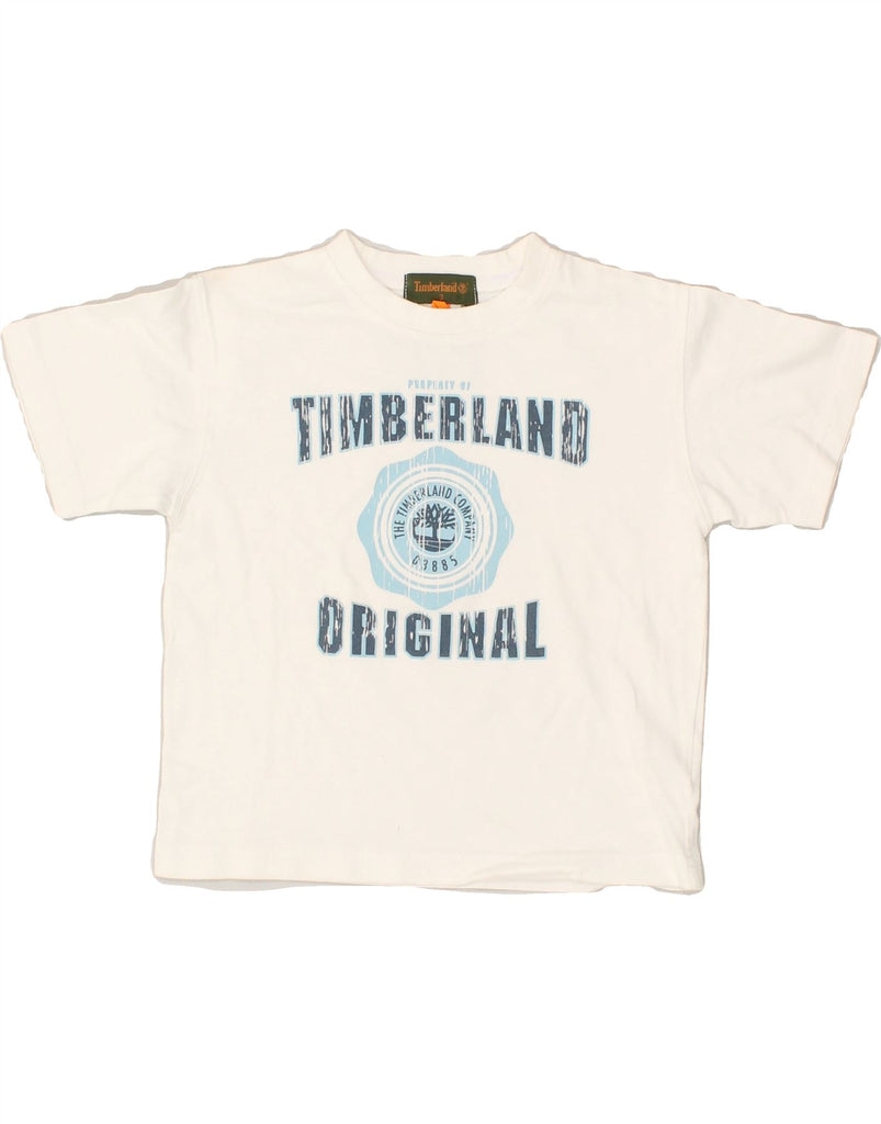 TIMBERLAND Boys Graphic T-Shirt Top 2-3 Years White Cotton | Vintage Timberland | Thrift | Second-Hand Timberland | Used Clothing | Messina Hembry 