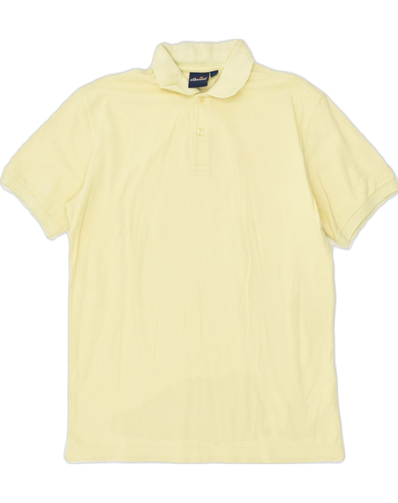 ELLESSE Mens Polo Shirt Large Yellow Cotton | Vintage Ellesse | Thrift | Second-Hand Ellesse | Used Clothing | Messina Hembry 