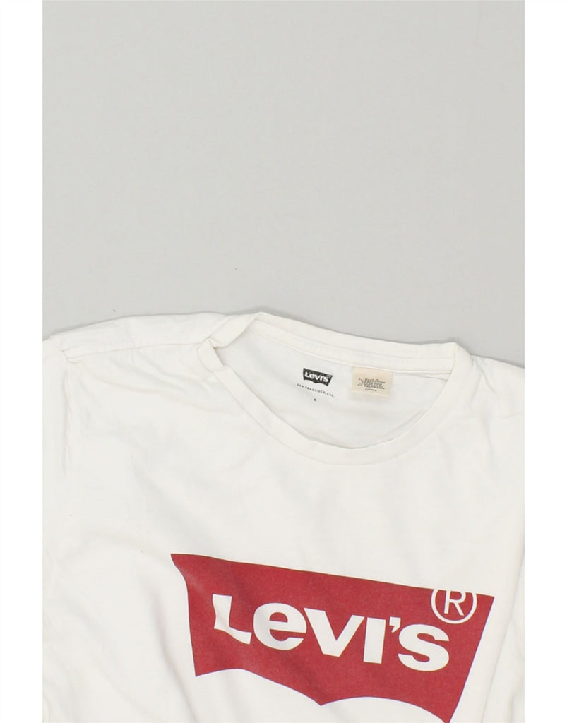 LEVI'S Womens Graphic T-Shirt Top UK 10 Small White Cotton | Vintage Levi's | Thrift | Second-Hand Levi's | Used Clothing | Messina Hembry 