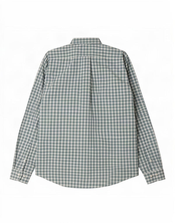 Brooks Brothers Mens Shirt Large Green Check Cotton