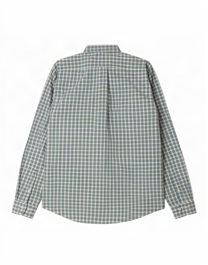 Brooks Brothers Mens Shirt Large Green Check Cotton